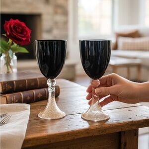 Wuthering Heights Vibe Black Goblets Wine Glass | Halloween | Hocus Pocus